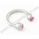 Stainless Steel Circular Barbell with Gem