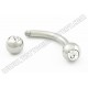Stainless Steel Curved Barbell with Gem