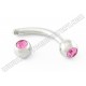 Stainless Steel Curved Barbell with Gem