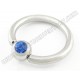 Stainless Steel Captive Ring With Gem
