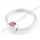 Stainless Steel Captive Ring With Gem