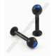 Black Stainless Steel Labret with Gem