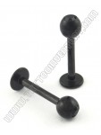 Black Stainless Steel Labret with Gem