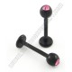 Black Stainless Steel Labret with Gem
