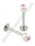 Stainless Steel Labret With Gem