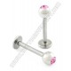 Stainless Steel Labret With Gem