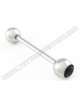 Stainless Steel Straight Barbell With Gem