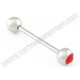 Stainless Steel Straight Barbell With Gem