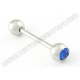 Stainless Steel Straight Barbell With Gem