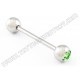 Stainless Steel Straight Barbell With Gem