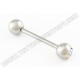 Stainless Steel Straight Barbell With Gem