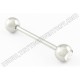 Stainless Steel Straight Barbell With Gem