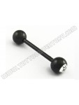 Black Straight Barbell With Gem