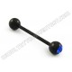 Black Straight Barbell With Gem