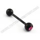 Black Straight Barbell With Gem