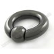 Black Steel Captive Ring